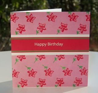 happy birthday floral greetings card by ceri darwent design