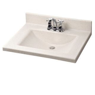 American Standard Silkstone 31 in W x 22 in D White Granite Satin Cultured Marble Integral Single Sink Bathroom Vanity Top