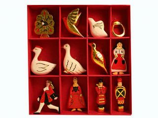 boxed 12 days of christmas decorations by caro london