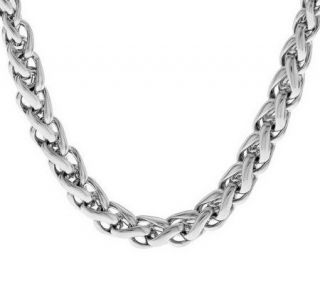 Steel by Design Graduated Wheat Chain Necklace —