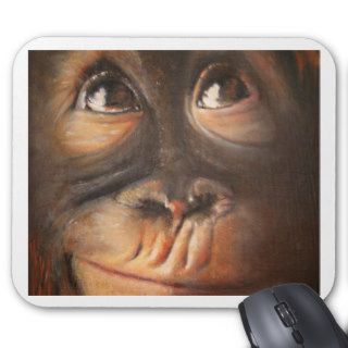 Monkey Oil Painting Funny Face Kerra Lindsey Mouse Pad