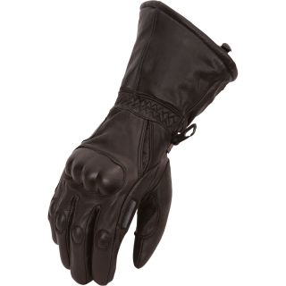 First Classics Men's Waterproof Gauntlet Gloves with Carbon Fiber Knuckles — Black, Model# FI143  Driving Gloves