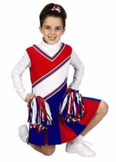 Get Real Gear Red, White and Blue Jr. Cheerleader Outfit with matching Pom Poms, Size 2/3 Clothing