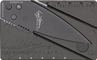 Cardsharp 1B Black Finish Credit Card Folding Safety Knife with Black Polypropylene Plastic Body  Folding Camping Knives  Sports & Outdoors