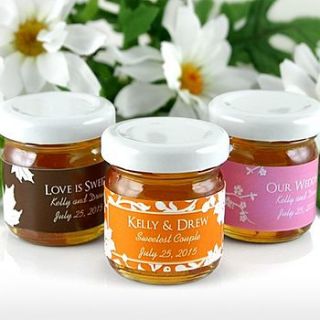 24 personalised honey jars by hope and willow