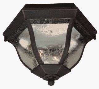 Craftmade Z447 07 Outdoor Flush Mounts with Seeded Glass Shades, Rust   Ceiling Porch Lights  