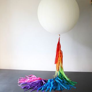 tassel tail big balloon rainbow choose colour by pearl and earl