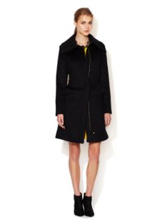 Pointed Collar Zipper Front Coat by Cole Haan