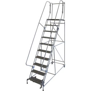 Cotterman Rolling Steel Ladder — 450-Lb. Capacity, 10-Step Ladder, 24in.L x 20in.W x 100in.H Platform, Model# D047005205  Rolling Ladders   Platforms