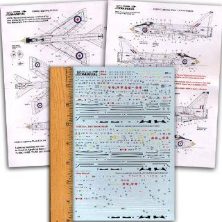 EE Lightning Mk 1, 1a, 2, 3, 6 Complete Stencils (1/72 decals, XtraDecal 72096) Toys & Games
