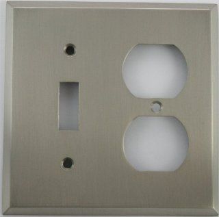 Satin Nickel 2 Gang Toggle Duplex Wall Plate   Switch And Outlet Plates  