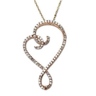 online only 3 8 ct t w diamond infinity swirl heart pendant in 10k