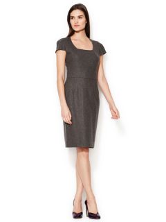 Luze Cap Sleeve Wool Dress by Magaschoni