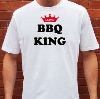 personalised men's 'bbq king' t shirt by precious little plum