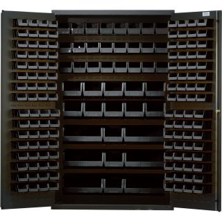Quantum Storage Cabinet With 171 Bins — 48in. x 24in. x 78in. Size, Black  Storage Bin Cabinets