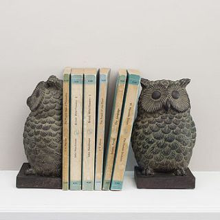 owl bookends by the contemporary home