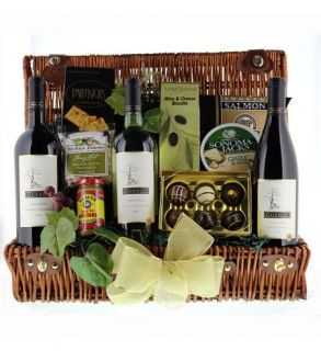 Wine Trio Picnic Gift Basket Wine