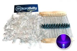 microtivity IL462 5mm Clear Violet LED w/ Resistors (Pack of 100)   Led Household Light Bulbs  