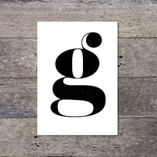 letterpress style initial print by paperpaper