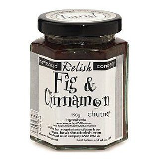 Fig Chutney with Cinnamon   6.8 oz/190 gr by Hawkshead Relish, England. Suitable for vegetarians. Gluten free.  Figs Produce  Grocery & Gourmet Food