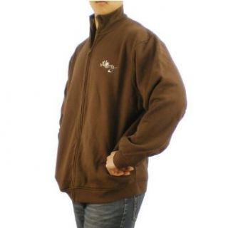 Mens Billabong brown zip up fleece jacket. Very high quality skate, surf brand name full front zip sweater with side entry pockets, head turning logo design printed on the front and back. Great authentic sweatshirt to match with various casual styles.(M   