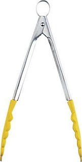Cuisipro Silicone Locking Tongs 9.5 Inch, Yellow Kitchen & Dining