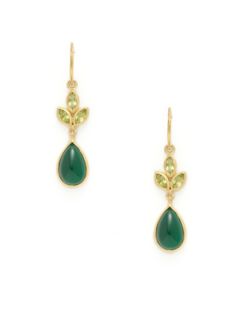 Peridot & Green Onyx Marquise Earrings by Eddera