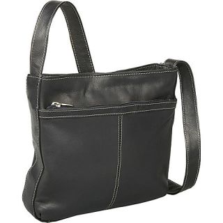 Le Donne Leather Shoulder Bag with Exterior Zip Pocket