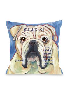 Bulldog Throw Pillow by Doggy Decor