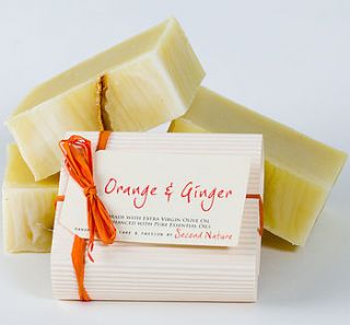 orange and ginger handmade soap by second nature soaps