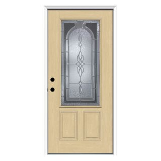 ReliaBilt Decorative Inswing Fiberglass Entry Door (Common 80 in x 36 in; Actual 81.75 in x 37 in)