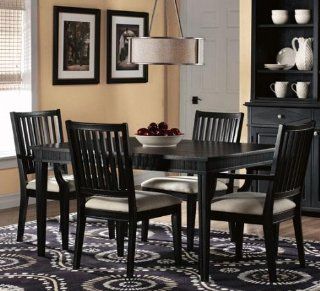 Martha Stewart Living Larsson Carbon Black Dining Table with One Leaf  