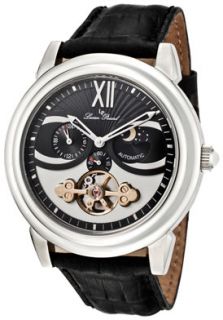 Lucien Piccard 28195BK  Watches,Mens Bismark Automatic Mechanical Chronograph Black Genuine Leather, Chronograph Lucien Piccard Automatic Watches