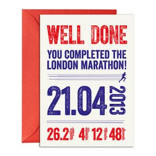 personalised london marathon card by hannah lloyd