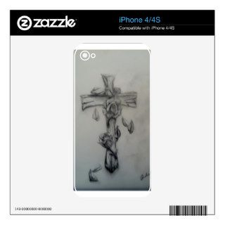 Rugged cross and roses skins for the iPhone 4