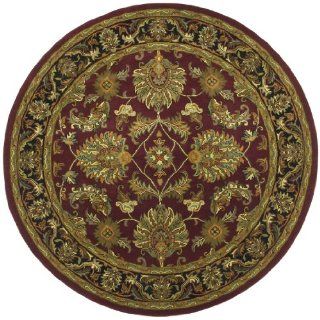 St. Croix Trading Hand   Made Wool Traditional Burgundy Agra 6x6 foot Octagon Rug   Area Rugs