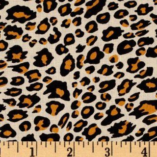 54'' Wide Jaguar Animal Skin Black/Gold Fabric By The Yard