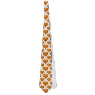 Glitter Heart Basic 1 Orange Neck Tie