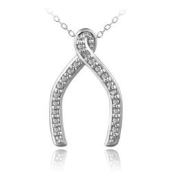 DB Designs Sterling Silver Diamond Accent Wishbone Necklace DB Designs Diamond Necklaces