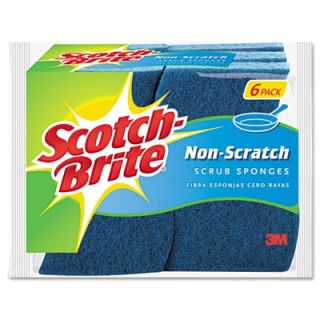 3M Scotch Brite Non Scratch Multi Purpose Scrub Sponge, 6/Pack