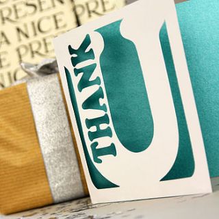 'thank u' card by whole in the middle