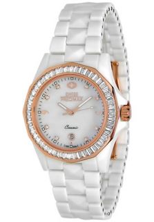 Swiss Precimax SP12040  Watches,Womens Luxe White Ceramic Swiss Quartz Mother Of Pearl Dial, Luxury Swiss Precimax Quartz Watches