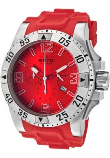 Invicta 1411  Watches,Mens Excursion/Reserve Chronograph Red Dial Red Polyurethane, Chronograph Invicta Quartz Watches