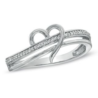 Diamond Accent Heart Promise Ring in 10K White Gold   Zales