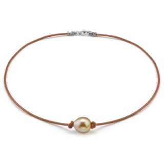 Golden Baroque South Sea Cultured Pearl Leather Necklace   17   Zales