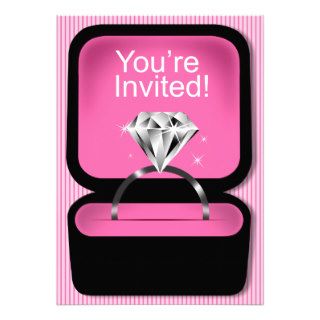 Bling Ring Box Bridal Shower pink Personalized Invitation