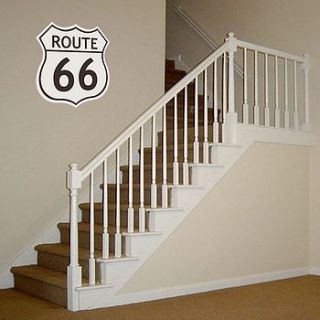 personalised route 66 sign vinyl wall sticker by oakdene designs