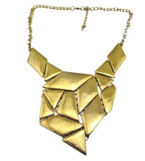 Classical Metal Geometry Chunky Bib Chain Deco Shield Collar Armor Necklace(WP F34) Jewelry