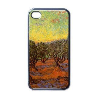 Olive Grove Orange Sky By Vincent Van Gogh Black Iphone 4   Iphone 4s Case Cell Phones & Accessories