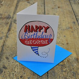 'happy birthday' personalised card by mary fellows
